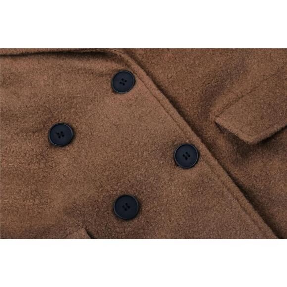 Women Oversized Long Winter Coats Warm Brown - Picture 3 of 6